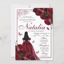 Invitación de cumpleaños a Quinceanera con flores 