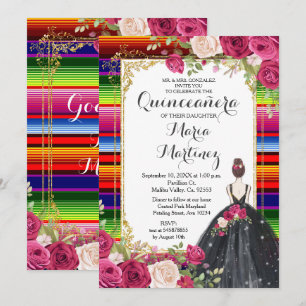 Invitación de cumpleaños a Quinceañera de las flor
