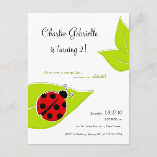 Invitación de cumpleaños a Red Ladybug
