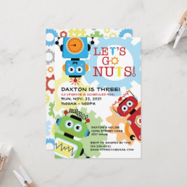 Invitación de cumpleaños a Robot Fiesta