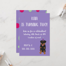Invitación de cumpleaños a Rottweiler