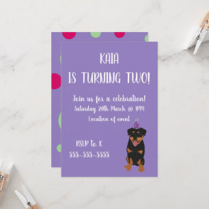 Invitación de cumpleaños a Rottweiler