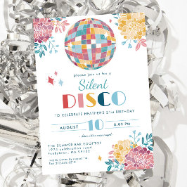 Invitación de cumpleaños a Silent Disco Fiesta 70