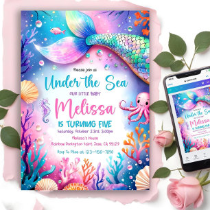 Invitación de cumpleaños a Sirena por cola, a Sire