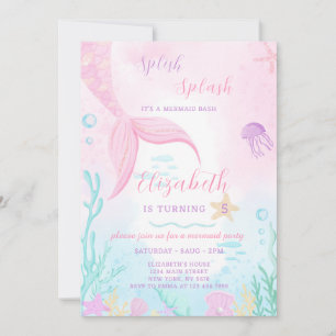 Invitación de cumpleaños a Sirena Tale