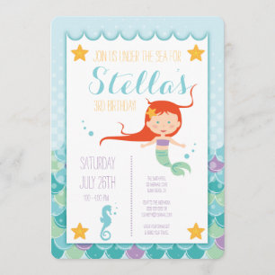 Invitación de cumpleaños a sirvienta bajo el mar