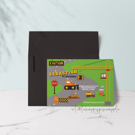 Invitación de cumpleaños a sitio de construcción