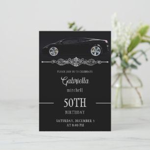Invitación de cumpleaños a Sleek Sports Car