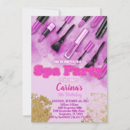 Invitación de cumpleaños a Spa Makeup Glam