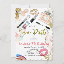 Invitación de cumpleaños a Spa Makeup Glam