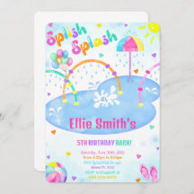 Invitación de cumpleaños a Splash Pad