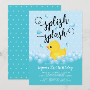 Invitación de cumpleaños a Splish Splash Duck