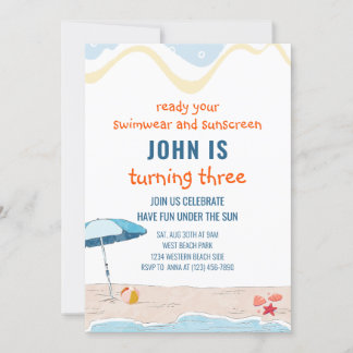 Invitación de cumpleaños a Summer Beach