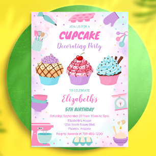 Invitación de cumpleaños a Sweet Cupcake