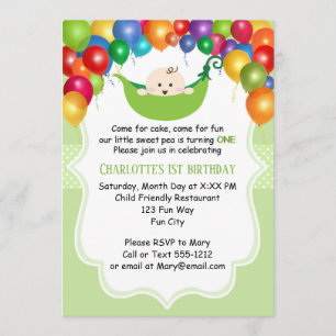 Invitación de cumpleaños a Sweet Pea