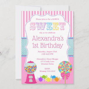 Invitación de cumpleaños a Sweet Shoppe