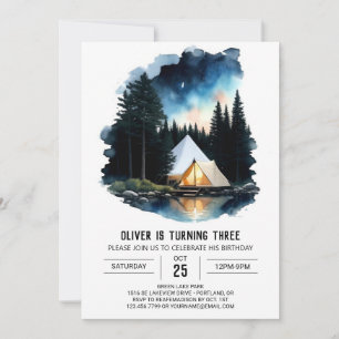 Invitación de cumpleaños a Tent Adventure