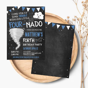 Invitación de cumpleaños a Tornado Twister Fiesta