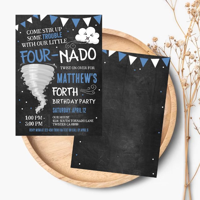Invitación de cumpleaños a Tornado Twister Fiesta (Subido por el creador)