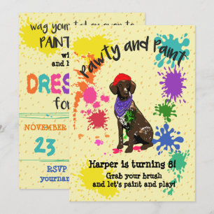 Invitación de cumpleaños a un breve animador alemá