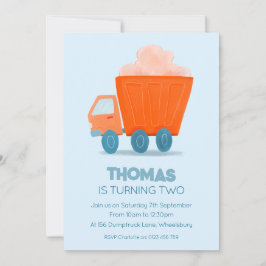 Invitación de cumpleaños a un camión, cualquier ed
