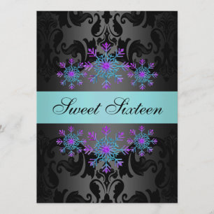 Invitación de cumpleaños a un dulce de copo de nie