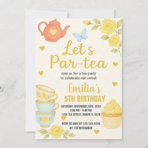 Invitación de cumpleaños a un Fiesta de té