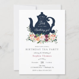 Invitación de cumpleaños a un Fiesta de té