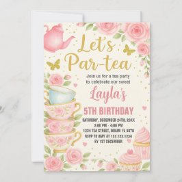 Invitación de cumpleaños a un Fiesta de té
