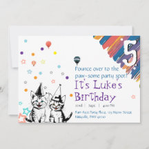 Invitación de cumpleaños a un gato caprichoso