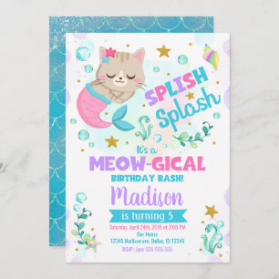 Invitación de cumpleaños a un gato sirena, Fiesta 