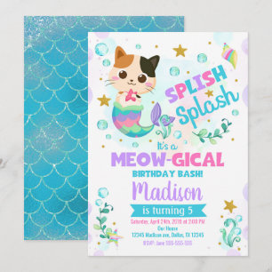 Invitación de cumpleaños a un gato sirena, Fiesta 