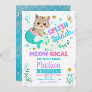 Invitación de cumpleaños a un gato sirena, Fiesta 