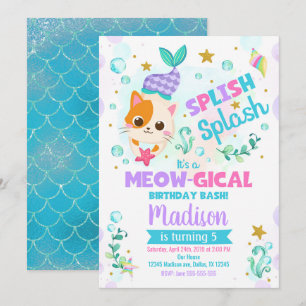 Invitación de cumpleaños a un gato sirena, Fiesta