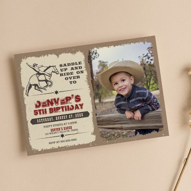 Invitación de cumpleaños a un joven de rodeo occid (Subido por el creador)