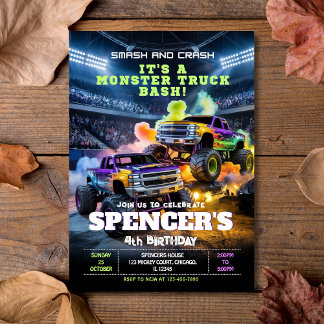 Invitación de cumpleaños a un monstruo de aplastam