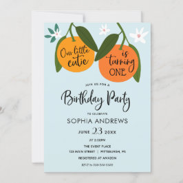 Invitación de cumpleaños a un Naranja pequeño