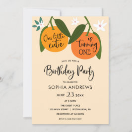 Invitación de cumpleaños a un Naranja pequeño