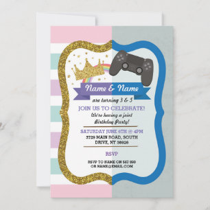 Invitación de cumpleaños a un niño Chica conjunto