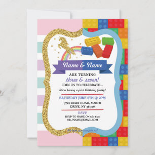 Invitación de cumpleaños a un niño Chica de Unicor