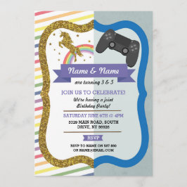 Invitación de cumpleaños a un niño en conjunto de