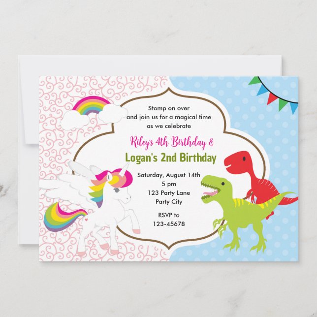 Invitación de cumpleaños a un niño en conjunto de  (Anverso)