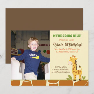 Invitación de cumpleaños a un niño o Chica zoológi
