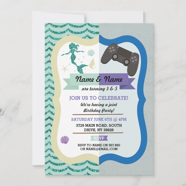 Invitación de cumpleaños a un niño que trabaja en  (Anverso)
