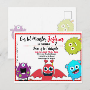 Invitación de cumpleaños a un pequeño monstruo