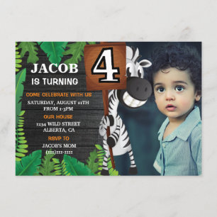 Invitación de cumpleaños a un Personalizado Safari
