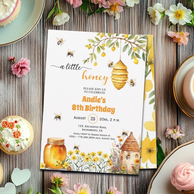 Invitación de cumpleaños a una pequeña miel (Subido por el creador)