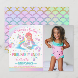 Invitación de cumpleaños a unicornio y grupo de si