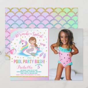 Invitación de cumpleaños a unicornio y grupo de si
