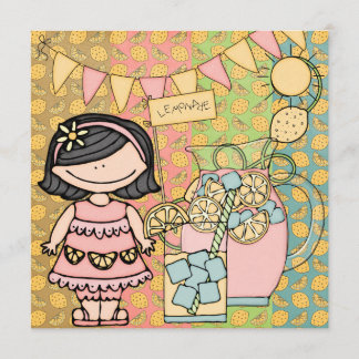 Invitación de cumpleaños a verano a Chica de pelo